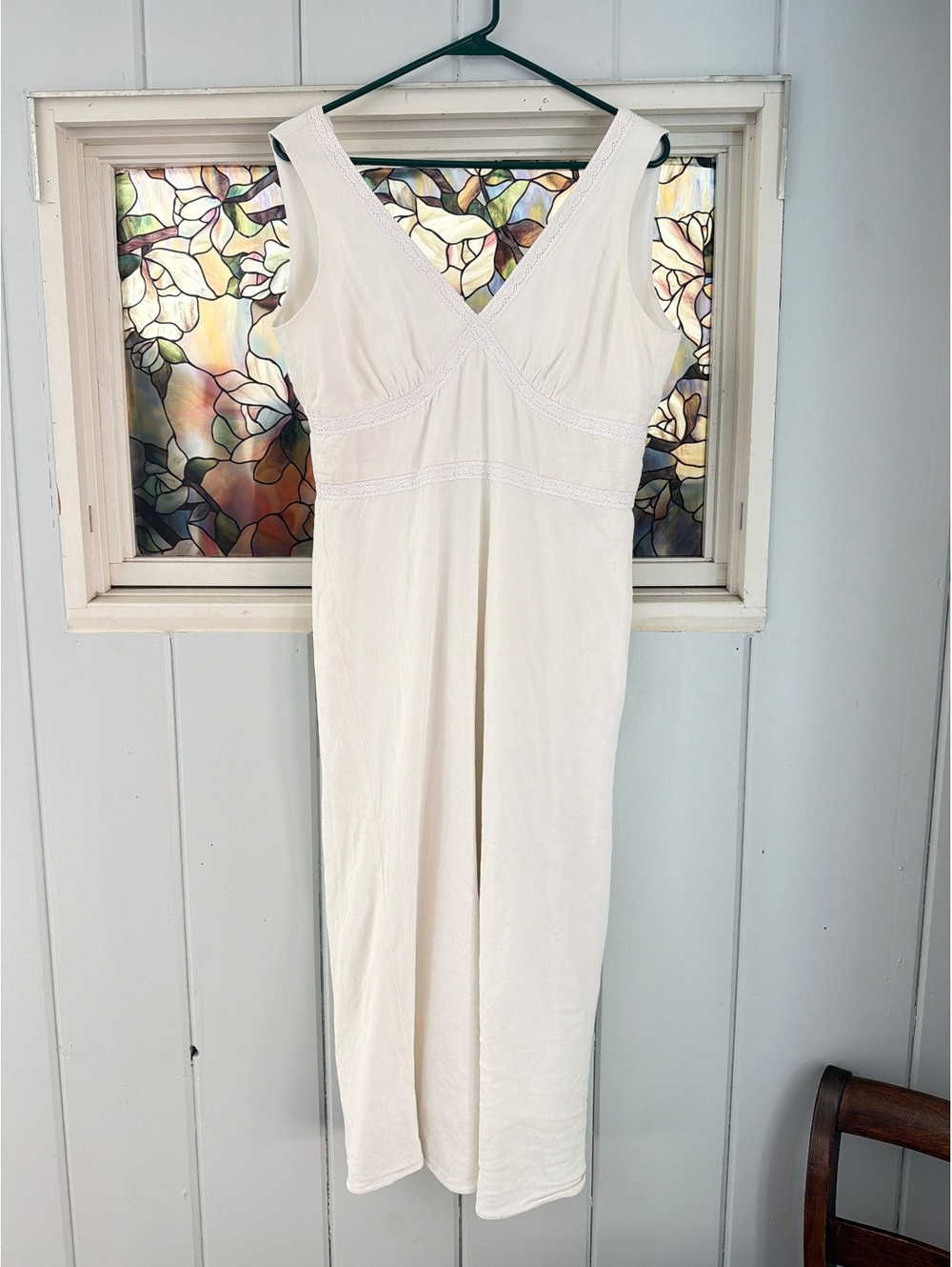 Banana republic Cream linen blend Sleeveless midi dress size 8